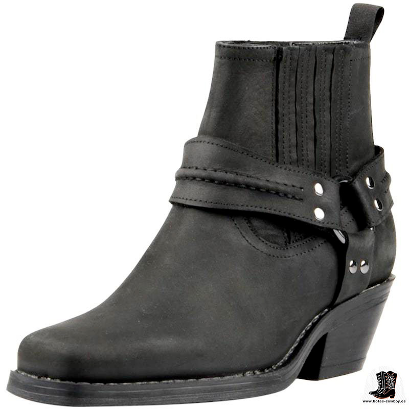 botines mujer country negros